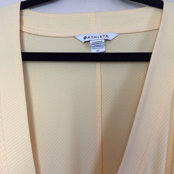Athleta Newport Wrap Dress, City Stripe Lunaria Yellow SIZE XL - Picture 8 of 10